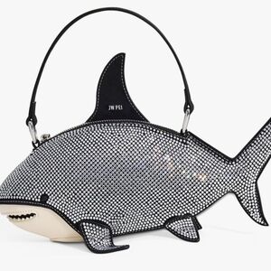 JW PEI Black and Silver Shark Clutch